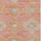 3' X 5' Coral Orange And Beige Geometric Washable Area Rug With UV Protection