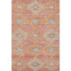 10' X 14' Coral Orange And Beige Geometric Washable Area Rug With UV Protection