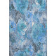 5' X 8' Blue Gray And Ivory Floral Washable Area Rug With UV Protection