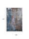 9' X 12' Coffee And Blue Abstract Washable Area Rug With UV Protection
