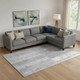 9' X 12' Gray And Silver Geometric Washable Area Rug With UV Protection