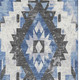 3' X 5' Blue Charcoal And Ivory Southwestern Washable Area Rug With UV Protection