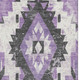 8' X 10' Purple Charcoal And Ivory Southwestern Washable Area Rug With UV Protection