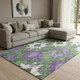 8' X 10' Green Purple And Ivory Southwestern Washable Area Rug With UV Protection