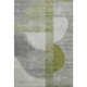 8' X 10' Olive Green Gray And Ivory Geometric Washable Area Rug With UV Protection