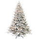 5' White Pre Lit Full Flocked Pine Christmas Tree With Decorations