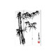 72" Black And White Canvas Folding Three Panel Screen Room Divider