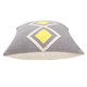 20" Gray White And Yellow Geometric Cotton Throw Pillow Cover