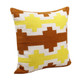 20" Red Yellow And White Striped Cotton Throw Pillow Cover