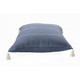 20" Navy Blue And Ivory Striped Linen Throw Pillow Cover