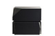 24" Black Glass and Wood Block End Table