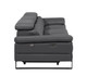 103" Dark Gray Top Grain Leather Reclining Metal USB Sofa