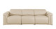 Two Piece Beige Italian Leather Five Person Seating Set