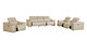 Three Piece Beige Genuine Leather Six Person Seating Set