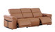 Three Piece Chestnut Italian Leather Six Person Seating Set
