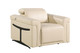 Three Piece Beige Italian Leather Six Person Seating Set