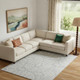 9' X 12' Blue And Ivory Wool Floral Hand Tufted Area Rug
