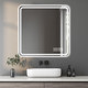 36" Square Lighted Frameless Anti Fog Bathroom Vanity Mirror