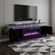 80" Black Wood Fireplace Entertainment Center With Fireplace