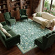 7' X 9' Teal And Green Oriental Washable Area Rug