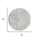8' Ivory And Blue Round Oriental Washable Indoor Outdoor Area Rug