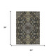 3' X 5' Black And Brown Medallion Washable Indoor Outdoor Area Rug