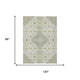 8' X 10' Ivory And Green Medallion Washable Indoor Outdoor Area Rug