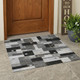 3' X 5' Black And Green Geometric Washable Indoor Outdoor Area Rug