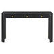 52" Black Wood Console Table With Three Drawers