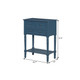 24" Blue Solid Wood Distressed Console Table With Shelf And Three Drawers