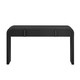55" Black Wood Double Pedestal Console Table With Two Drawers