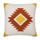 20" White Yellow And Red Striped Cotton Throw Pillow Cover
