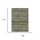 10' X 14' Green And Brown Striped Washable Indoor Outdoor Area Rug