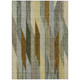 10' X 14' Pewter And Gray Striped Washable Indoor Outdoor Area Rug