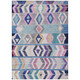 5' X 8' Blue And Silver Tribal Washable Indoor Outdoor Area Rug