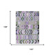 9' X 12' Green And Lavender Tribal Washable Indoor Outdoor Area Rug