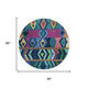 8' Navy Blue And Blue Round Tribal Washable Indoor Outdoor Area Rug