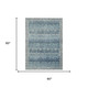 5' X 8' Denim Blue And Blue Tribal Washable Indoor Outdoor Area Rug