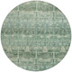 8' Fern Green And Green Round Tribal Washable Indoor Outdoor Area Rug