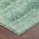 9' X 12' Teal Blue And Blue Tribal Washable Indoor Outdoor Area Rug