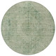 8' Green And Sage Round Oriental Washable Indoor Outdoor Area Rug