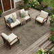 8' X 10' Brown And Taupe Oriental Washable Indoor Outdoor Area Rug