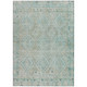5' X 8' Turquoise And Teal Blue Geometric Washable Indoor Outdoor Area Rug