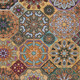 8' X 10' Orange And Rust Patchwork Washable Indoor Outdoor Area Rug