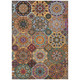 9' X 12' Orange And Rust Patchwork Washable Indoor Outdoor Area Rug