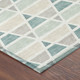 3' X 5' Mint Green And Green Geometric Washable Indoor Outdoor Area Rug