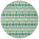 8' Teal Blue And Green Round Geometric Washable Indoor Outdoor Area Rug
