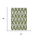 3' X 5' Fern Green And Green Geometric Washable Indoor Outdoor Area Rug