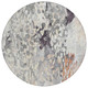 8' Pewter And Gray Round Abstract Washable Indoor Outdoor Area Rug