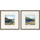 Set Of Two Coastal Sand Framed Art Brown Picture Frame Print Wall Art